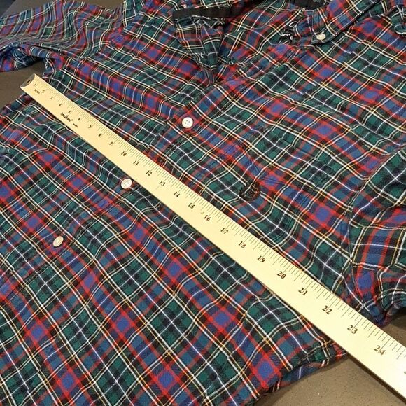 Chaps Classic Oxford Plaid Cotton Button Down Shirt - Picture 6 of 6